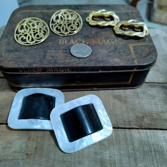 shoe clips  mid century lot of 3  Musi/2  acrylic/1  dress up preppy loafer chic - Picture 9 of 9